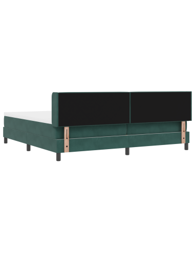 Letto a molle con materasso Verde Scuro 200 x 200 cm Poliestere