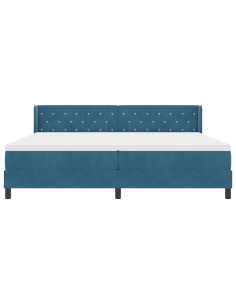 Letto a molle con materasso Blu Scuro 200 x 200 cm Poliestere