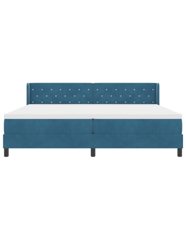 Letto a molle con materasso Blu Scuro 200 x 200 cm Poliestere