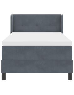 Letto a molle con materasso Grigio scuro 200 x 80 cm Poliestere