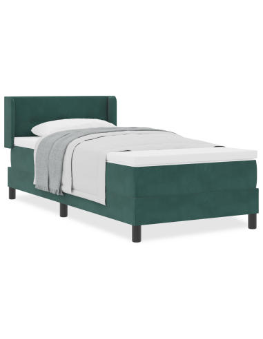 Letto a molle con materasso Verde Scuro 200 x 80 cm Poliestere