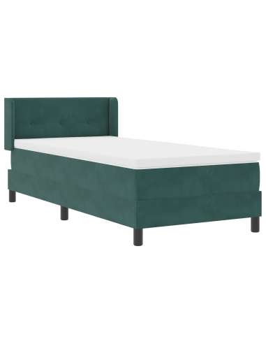 Letto a molle con materasso Verde Scuro 200 x 80 cm Poliestere