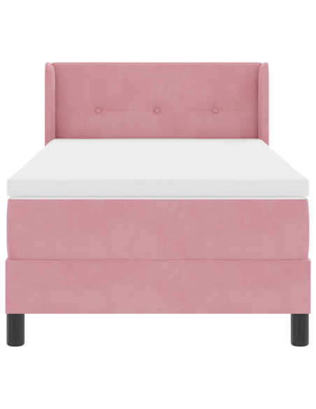 Letto a Box con Materasso Rosa 80x200 cm Velluto
