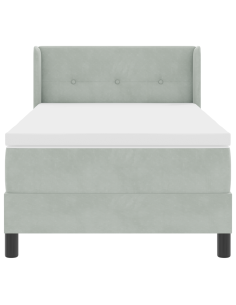 Letto a molle con testiera Grigio chiaro 190 x 90 cm Poliestere