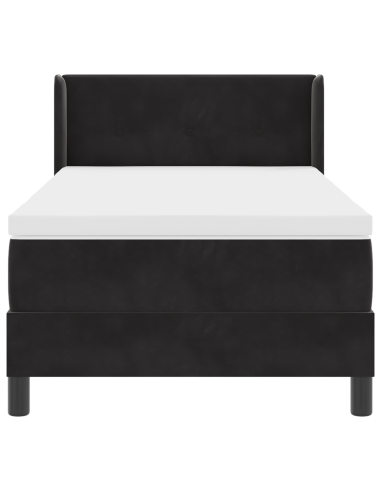 Letto a molle con materasso Nero 200 x 90 cm Poliestere