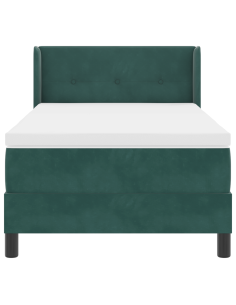 Letto a molle con materasso Verde Scuro 200 x 90 cm Poliestere