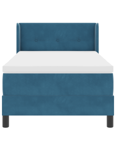 Letto a molle con materasso Blu Scuro 200 x 90 cm Poliestere