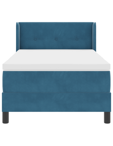 Letto a molle con materasso Blu Scuro 200 x 90 cm Poliestere