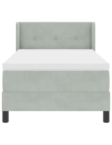 Letto a molle Grigio chiaro 200 x 100 cm Poliestere