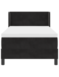 Letto a molle con materasso Nero 200 x 100 cm Poliestere