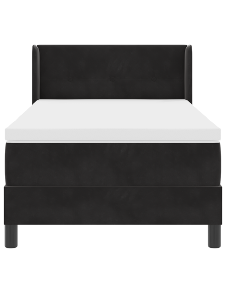 Letto a Rete con Materasso Nero 100x200 cm Velluto