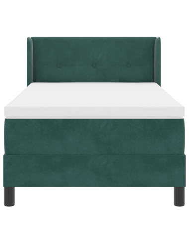 Letto a molle con materasso Verde Scuro 200 x 100 cm Poliestere