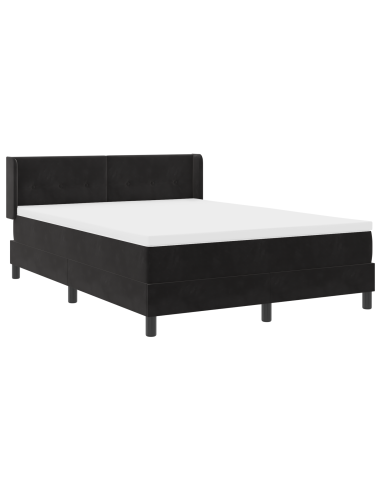 Letto a molle con materasso Nero 190 x 140 cm Poliestere