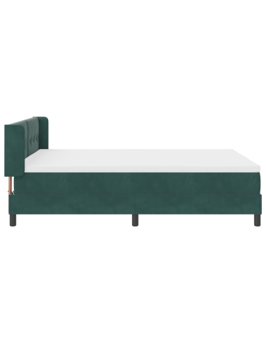 Letto a molle con materasso Verde Scuro 190 x 140 cm Poliestere
