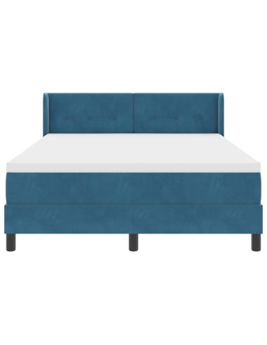 Letto a molle con materasso Blu Scuro 190 x 140 cm Poliestere