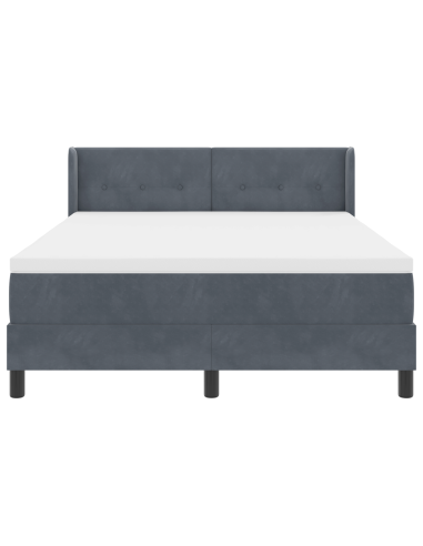 Letto a molle con testiera Grigio scuro 200 x 140 cm Poliestere