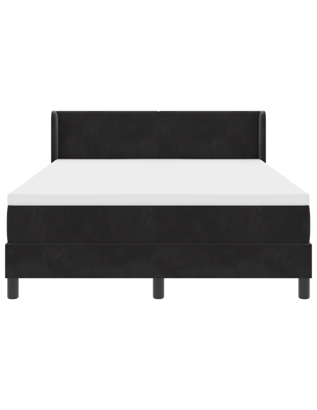 Letto Box Spring con Materasso Nero 140x200 cm Velluto