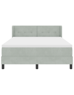 Letto a molle Grigio chiaro 200 x 160 cm Poliestere