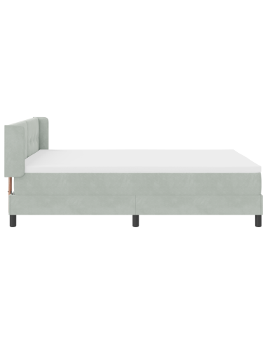 Letto a molle Grigio chiaro 200 x 160 cm Poliestere