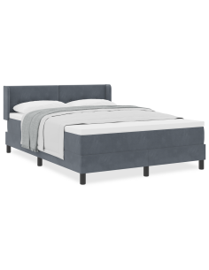 Letto a molle con testiera Grigio scuro 200 x 160 cm Poliestere 2