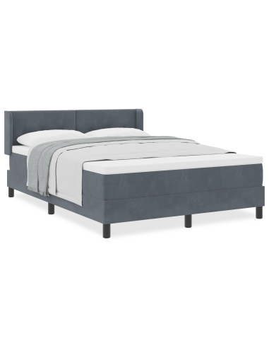 Letto a molle con testiera Grigio scuro 200 x 160 cm Poliestere