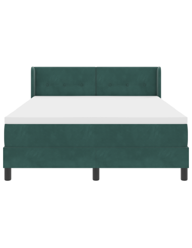 Letto a molle con materasso Verde Scuro 200 x 160 cm Poliestere