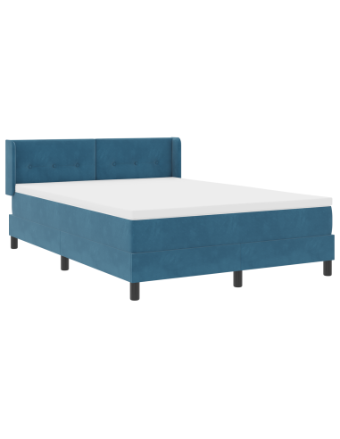 Letto a molle con materasso Blu Scuro 200 x 160 cm Poliestere