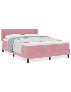 Letto a molle con materasso Rosa 200 x 160 cm Poliestere 2