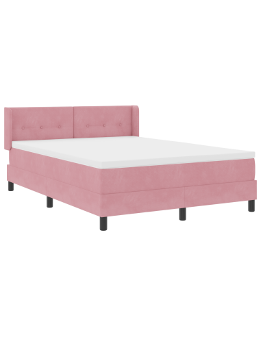 Letto a molle con materasso Rosa 200 x 160 cm Poliestere