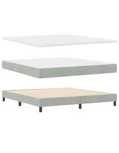 Letto a molle Grigio chiaro 200 x 180 cm Poliestere 2