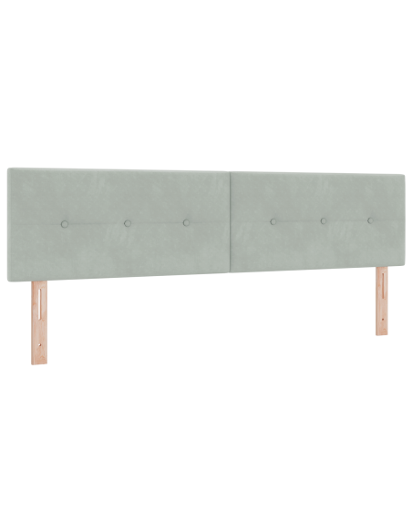 Letto Box Spring  con Materasso Grigio Chiaro 180x200 cm in Velluto