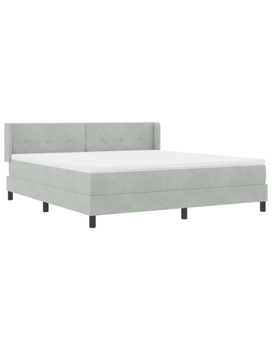 Letto a molle Grigio chiaro 200 x 180 cm Poliestere