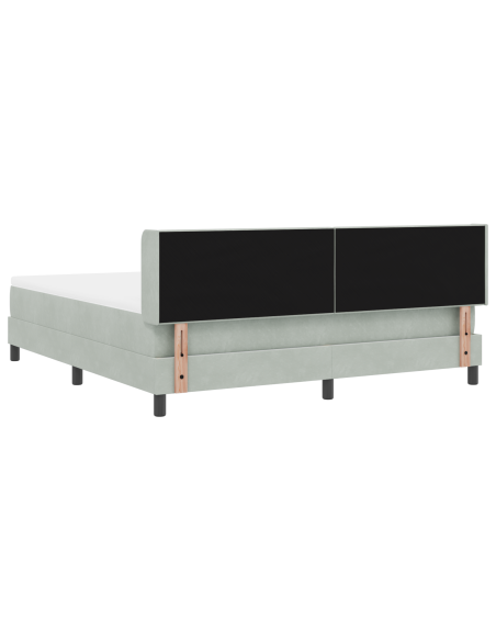 Letto Box Spring  con Materasso Grigio Chiaro 180x200 cm in Velluto