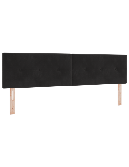 Letto Box Spring con Materasso Nero 180x200 cm in Velluto