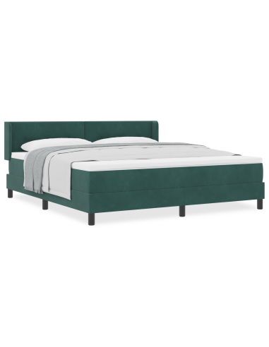 Letto a molle con materasso Verde Scuro 200 x 180 cm Poliestere
