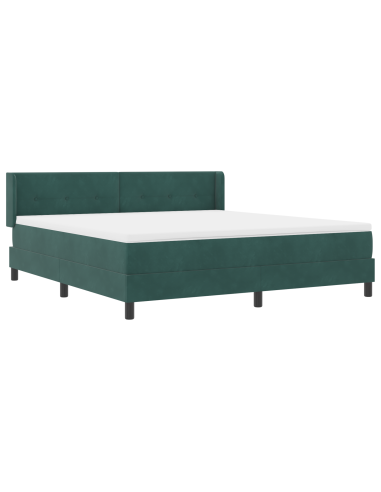 Letto a molle con materasso Verde Scuro 200 x 180 cm Poliestere
