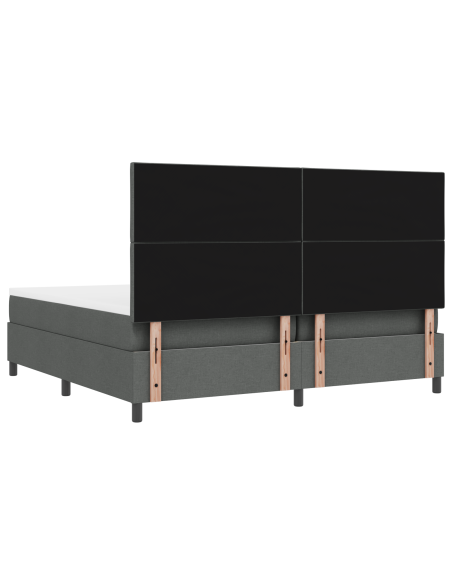 Letto con Piatto D'Appoggio con Materasso & LED Grigio Scuro 200x200 cm Tessuto