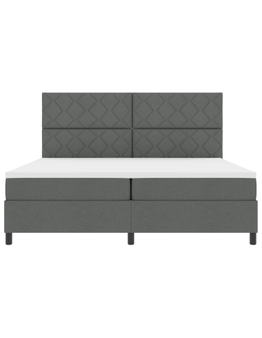 Letto a molle con materasso Grigio scuro 200 x 200 cm Tessuto