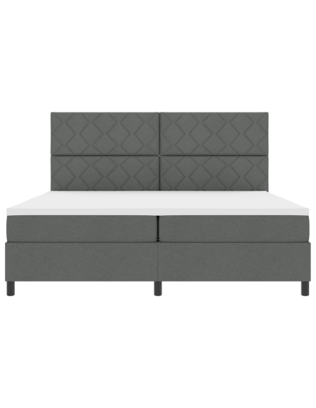 Letto con Piatto D'Appoggio con Materasso & LED Grigio Scuro 200x200 cm Tessuto