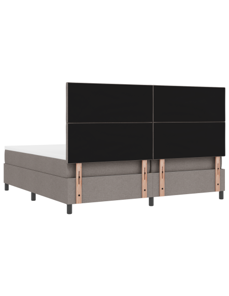 Letto con Box Spring e Materasso & LED Taupe 200x200 cm Tessuto