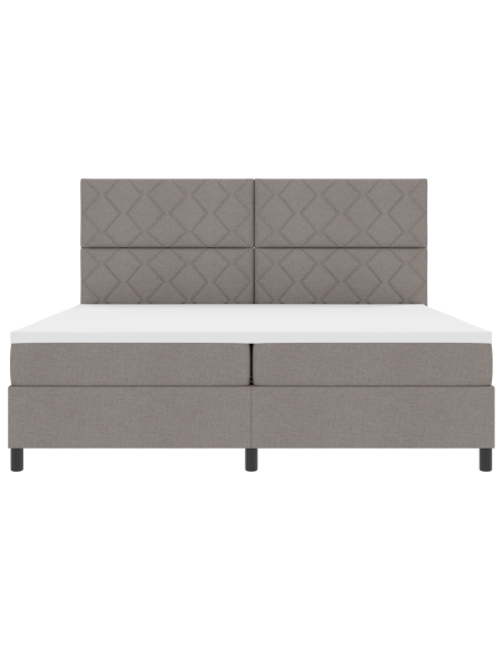 Letto con Box Spring e Materasso & LED Taupe 200x200 cm Tessuto