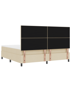 Letto a molle con materasso con led Crema 200 x 200 cm Tessuto 2