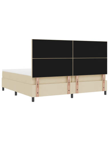 Letto a molle con materasso con led Crema 200 x 200 cm Tessuto