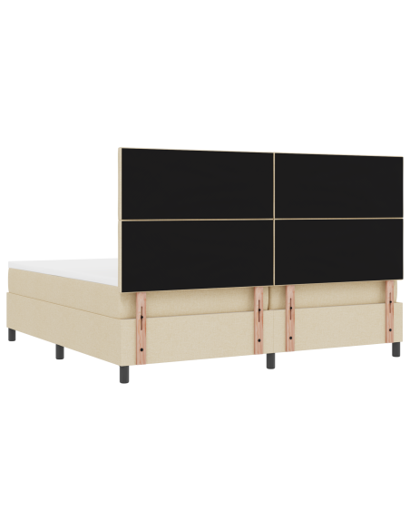 Rete a Molle con Materasso & LED Crema 200x200 cm Tessuto