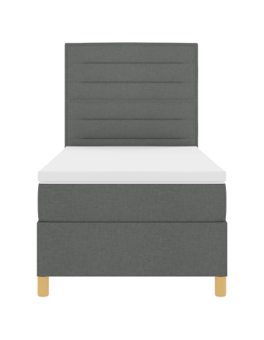 Letto a Sorgente LED Grigio scuro 80 x 200 cm Tessuto