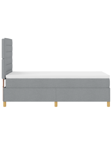Letto a Sorgente LED Grigio chiaro 90 x 200 cm Tessuto