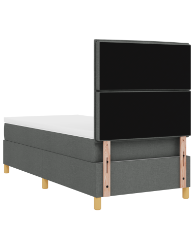 Letto a Sorgente LED Grigio scuro 90 x 200 cm Tessuto