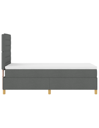 Letto a Sorgente LED Grigio scuro 90 x 200 cm Tessuto