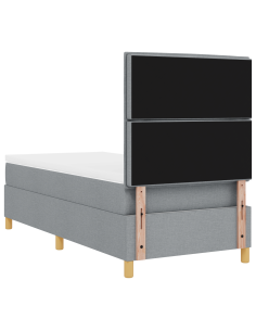 Letto a Sorgente LED Grigio chiaro 100 x 200 cm Tessuto 2