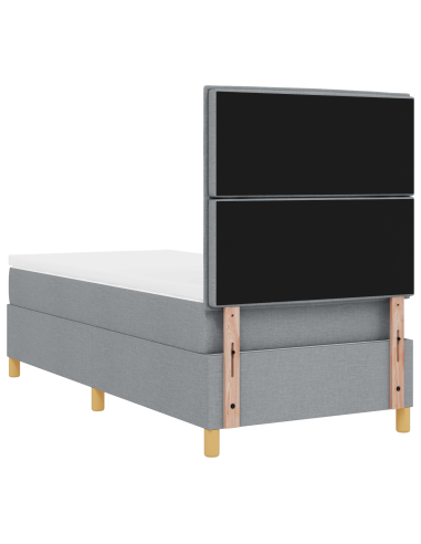 Letto a Sorgente LED Grigio chiaro 100 x 200 cm Tessuto